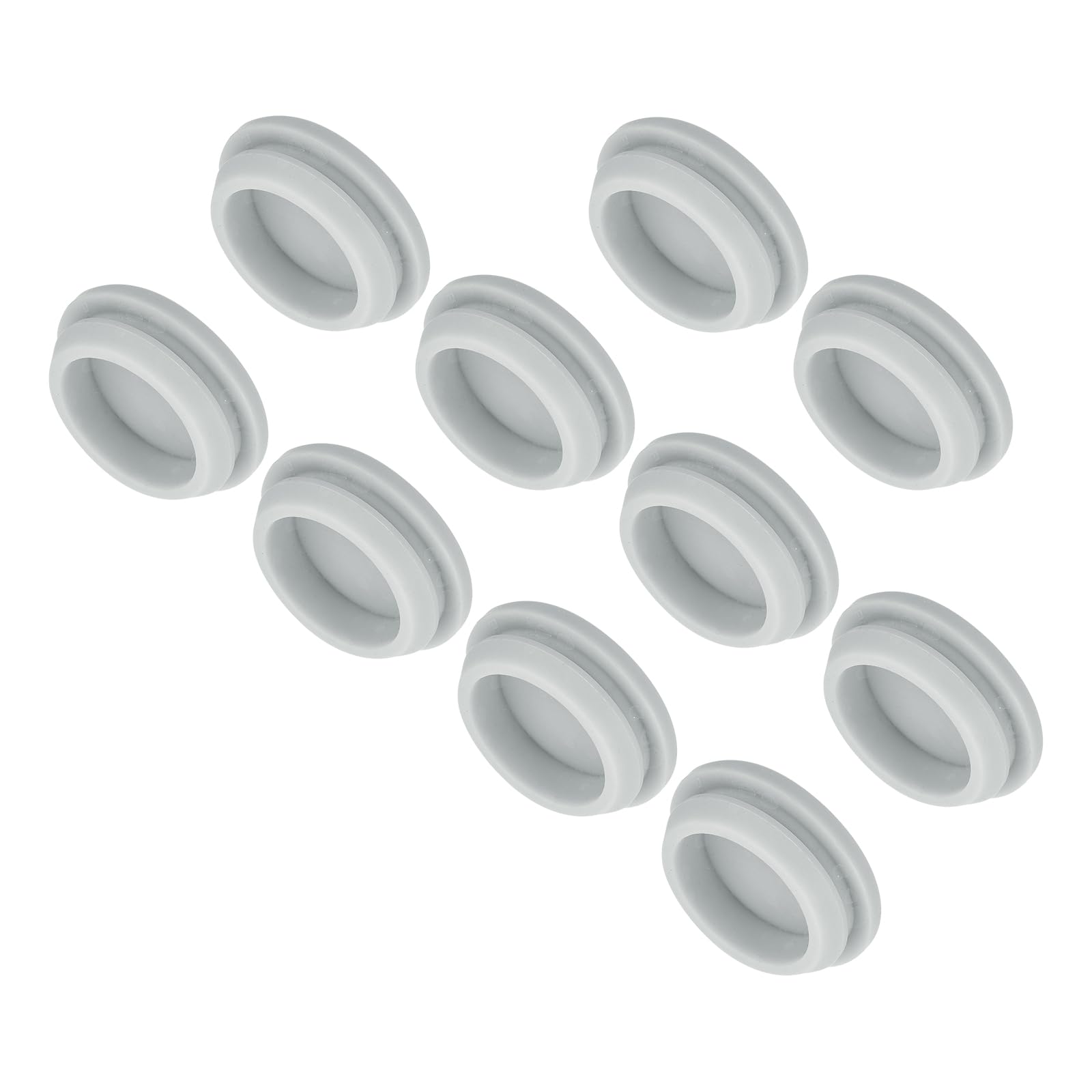 MECCANIXITY 10pcs Silicone Snap in Locking Hole Plugs,27mm/1.1 Inch Mounting Diameter Narrow Groove Width 2.5mm Panel Seal Cover Round for Kitchen Bulkheads Waterproof Sealing Plugs Grey