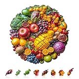 Jigfoxy Holzpuzzle Erwachsene, Obst Holz Puzzle Erwachsen,einzigartiges Holztierpuzzle, Familie und Freunde L-34 * 34cm-280pcs