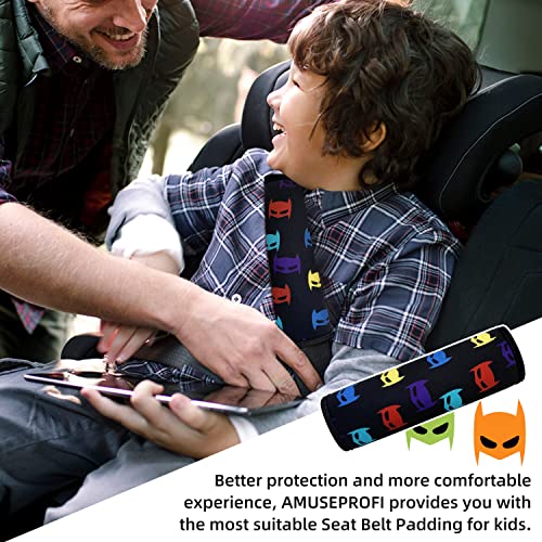 Image of Seat Belt Cover for Kids, Seat Belt Pad for Boys Girls, Car Seat Straps Shoulder Pads for Kids, Kid's Seat Belt Cushion, Shoulder Strap Pad, 1 Piece （MASK）