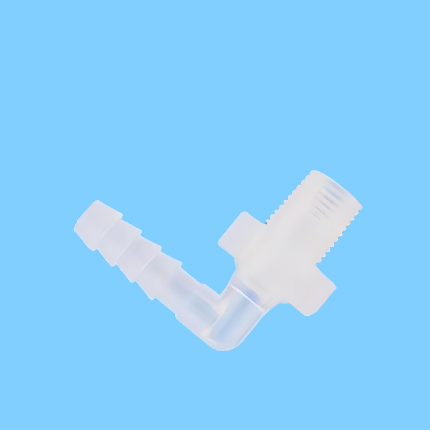 Plastic Hose Barb Fitting Barbed to 1/8G Male Thread Adapter Threaded Connector Pipe Fittings for Fuel Gas Liquid Clear PP Air 50PCS (3/16'' L-Type)