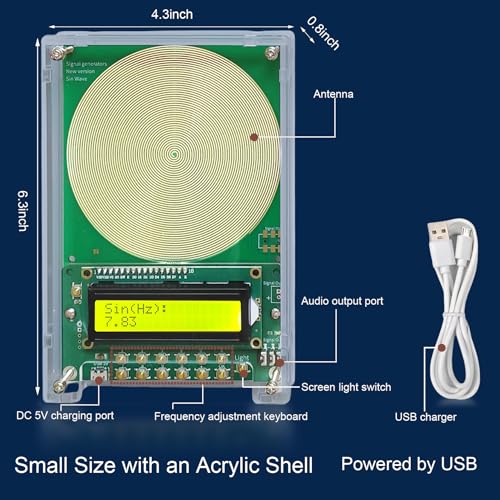 adjustable frequency generator for healing 001hz-299khz 783hz schumann resonance generator sine wave frequency healing device for improving sleep amp meditation usb powered