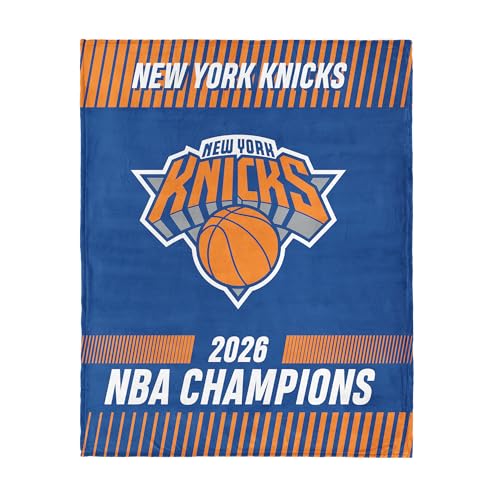 Northwest New York Knicks 2026 NBA Champions Silk Touch Throw Blanket Ultra Soft Plush Polyester Lightweight Warm Decorative Fan Gift 46 x 60 in