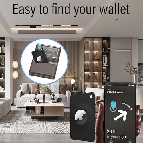 Image of Airtag Card Case for Wallets, Water Proof Shock Proof Scratch Resistant Drop Resistant (Black, Card Type)
