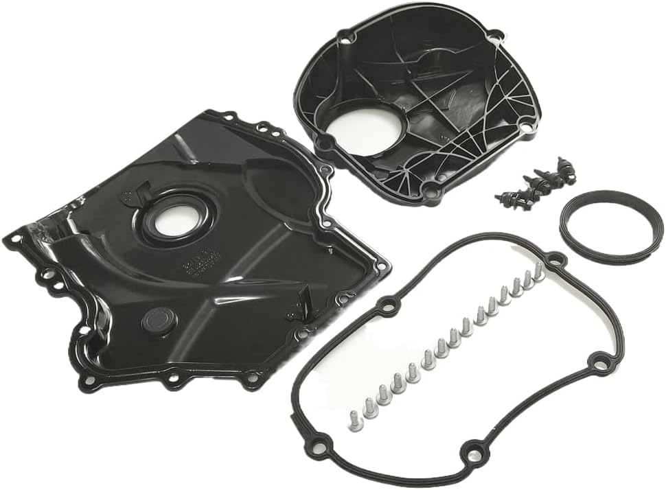Engine Timing Chain Cover with Gasket Replacement for Volkswagen CC Tiguan Jetta # 06H103269H 06K109210