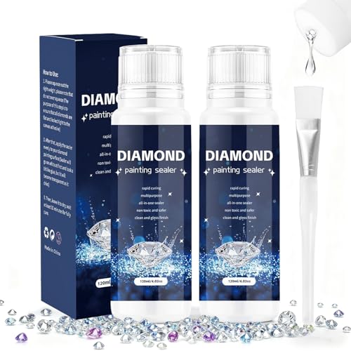 Diamond Painting Versiegelung mit Pinsel 2 x 120ml Diamond Painting Kleber