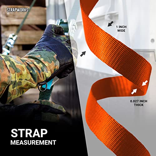 Strapworks Colored Flat Nylon Webbing - Strap For Arts And Crafts, Dog Leashes, Outdoor Activities - 1 Inch X 10 Yards, Hot Orange #TOP3