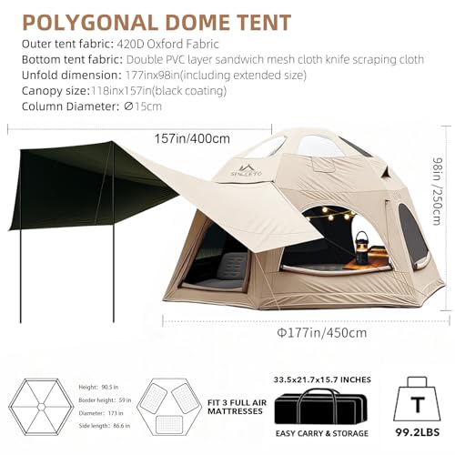 Carpa inflable grande 6 personas para camping 4 estaciones miniatura 6