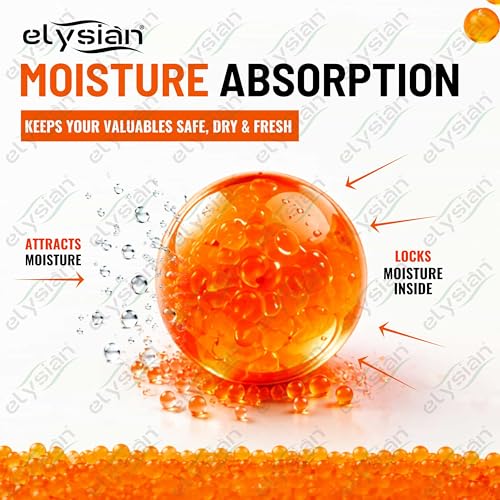 Image of Elysian 3kg Orange Silica Gel Beads - 2-4mm Indicating Desiccant - Reusable Moisture Control for Cabinets, Toolkits & Electronic Devices