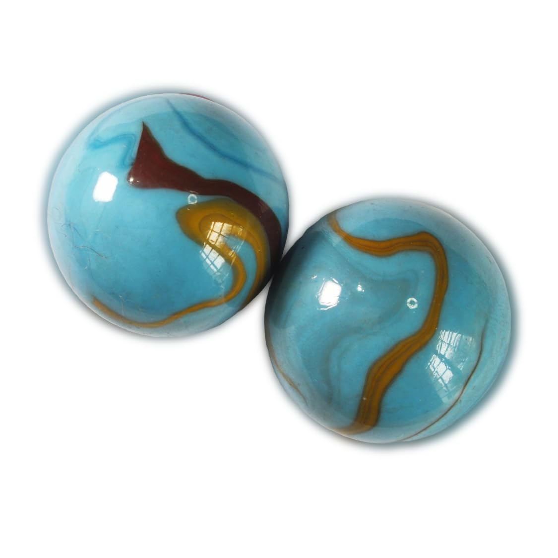 2 Billes Mammouths Planète-Terre - Bille en Verre 50 mm