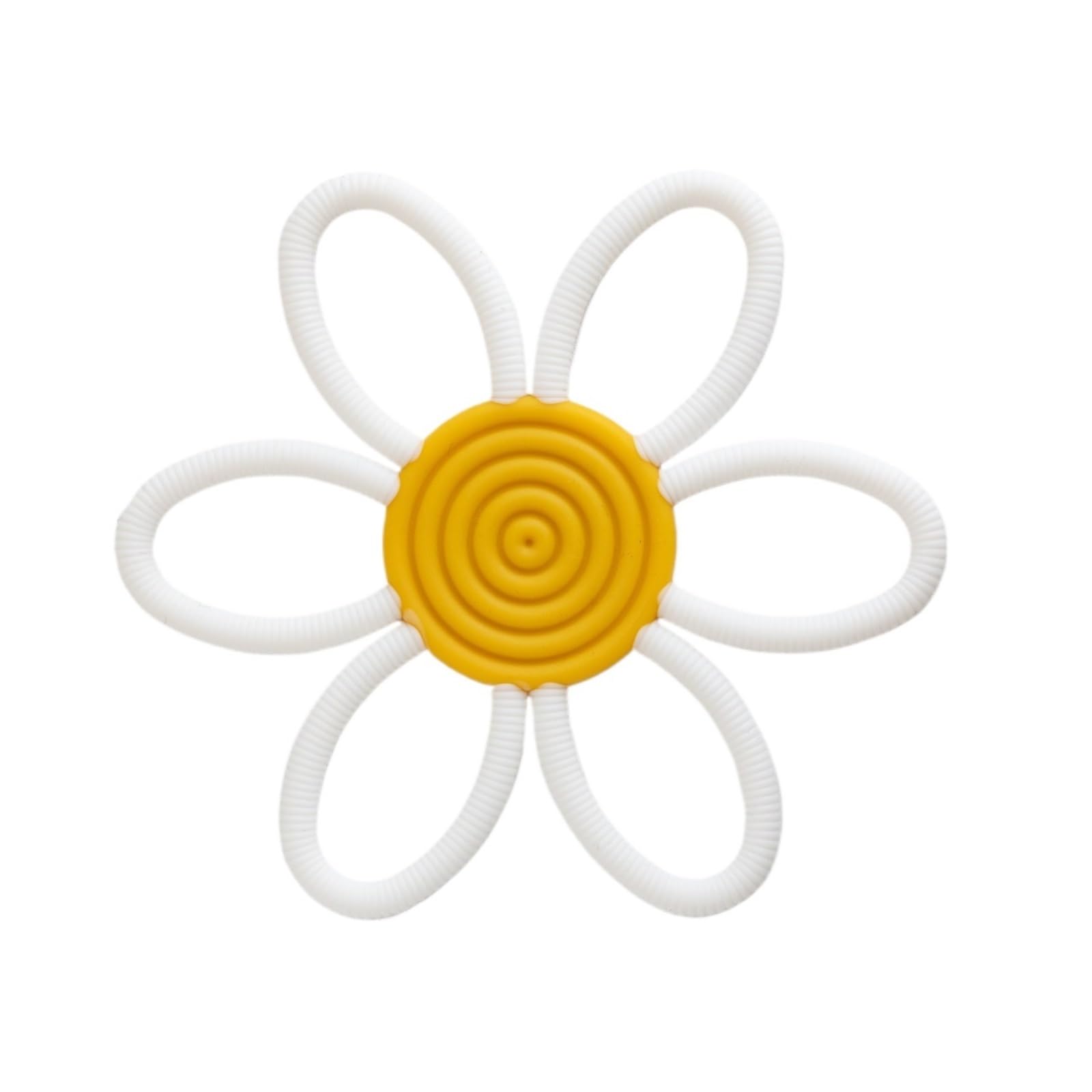 2pcs Nordic Flower Soothing Teether - Cartoon Hollow Holding Teether for Teething Relief(White flowers)