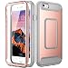 iPhone 6S Case, YOUMAKER Full-body Rugged Belt Clip Holster Case with Built-in Screen Protector for Apple iPhone 6S (2015) 4.7 inch / iPhone 6 (2014) - Rose gold/Gray