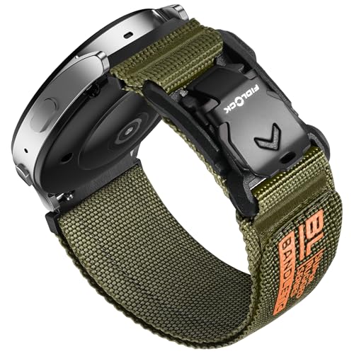 Bracelet Galaxy Watch 6 7 sport pour randonnée et outdoor en nylon vert Bandletic