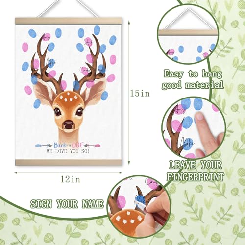Image of Giraffe Baby Shower Decoration, Gender Reveal Party Decorations Gifts Ideas, Baby Shower Party Supplies, Thumbprint Hanging Paintings(12x15in)