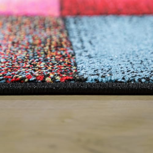 Tapis motif géométrique moucheté 3D multicolore grand format 240x330 cm