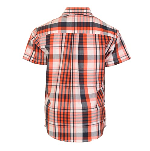 Image of Gioberti Boys Casual Plaid Checked Short Sleeve Button Down Shirt