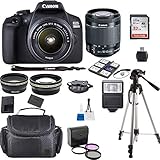 Canon EOS 2000D Rebel T7 Kit with EF-S 18-55mm f/3.5-5.6 III Lens + Accessory Bundle Model Electronics Cloth (Renewed) Black