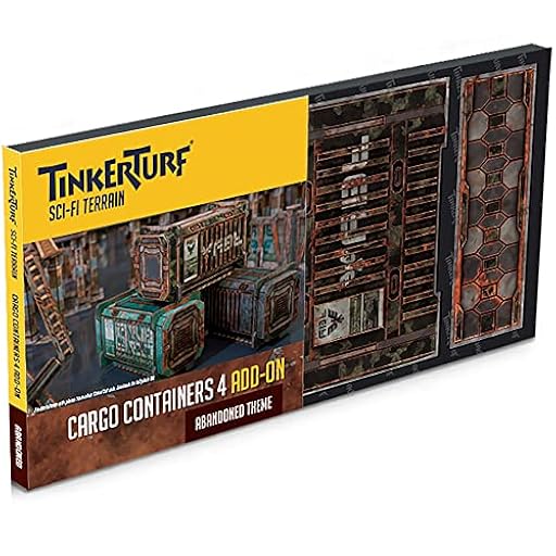 TinkerTurf Sci-Fi Terrain: contenedores de carga 4 complementos, 3 contenedores incluidos, tema neutro, diseño modular, fácil almacenamiento, configuraciones prácticamente ilimitadas | Ya disponible en tu tienda friki favorita! En mundofriki.es!