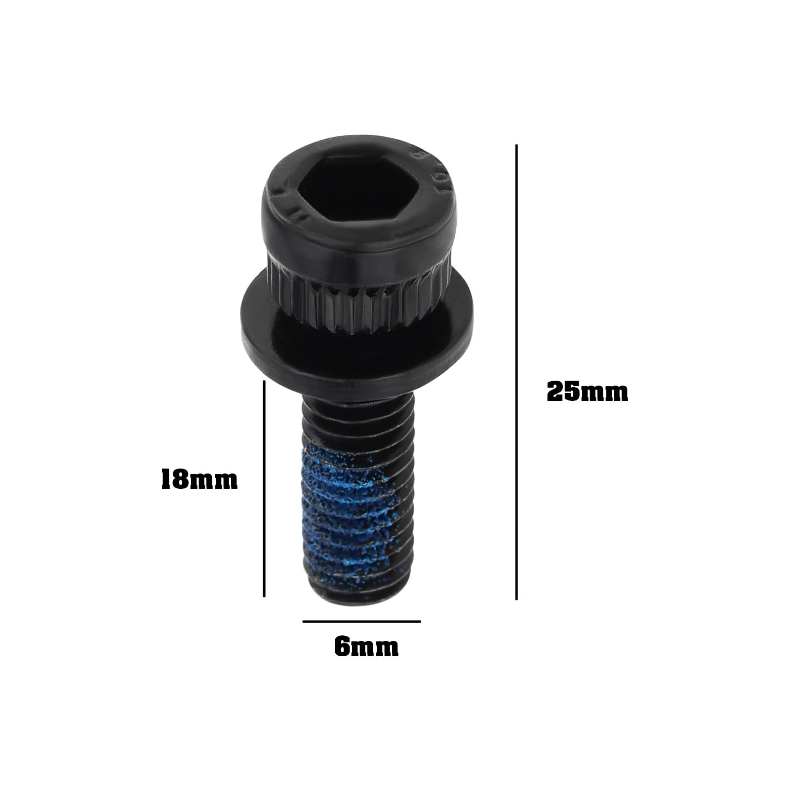 Be In Your Mind 4Pcs M6x18mm MTB Caliper Bolts Bike Hydraulic Disc Brake Caliper Adapter Bolts Compatible with Shimano Bike Overall Length 25 mm Black - Image 4