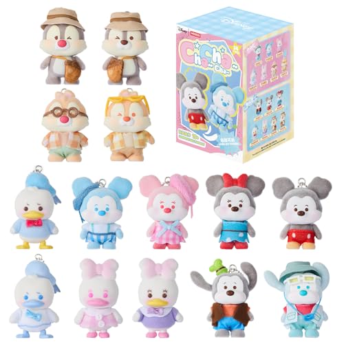 Disney Mickey Mouse Family Cha Cha Series Plush Keychain Blind Box Toys for Bag Decoration Limbs are movable Removable Cloting Gifts for Girlfriend Daughter Girls and Boys (Random One Figure)