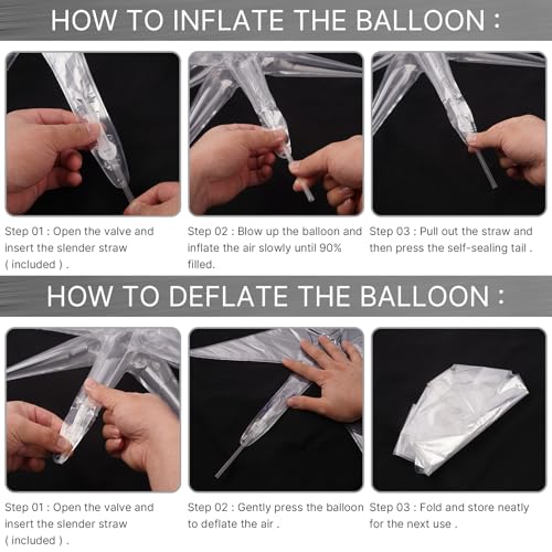 Image of PartyWoo Clear Star Balloons 110pcs Different Sizes 18 12 10 5 Inch Pack 22 Inch Transparent Spike Star Explosion Foil Mylar Balloon Arch Kit for Birthday Wedding Party Decorations Clear-Y2
