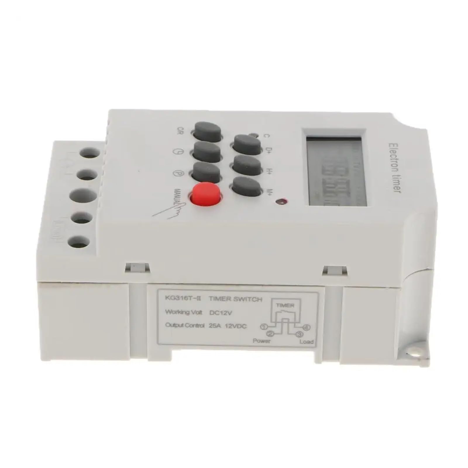Interruptor Temporizador electrónico con relé Digital programable LCD de 12 V montado en Panel