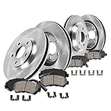 Callahan FRONT 328 mm + REAR 330 mm Premium OE 5 Lug [4] Rotors + [8] Ceramic Pads + Clips + Sensors...