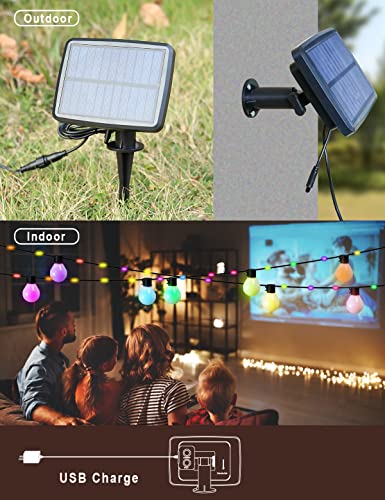 Innonly Solar String Lights Outdoor, 49Ft Programmable & Dimmable Waterproof Shatterproof G40 Led Globe Bulbs, Rgb Music Hanging Lights For Patio Balcony Camping Party #TOP4