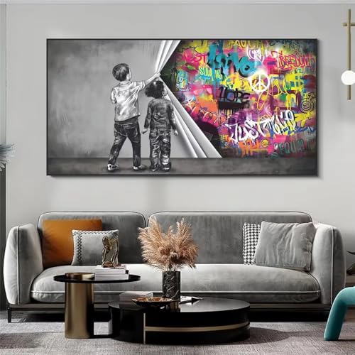 Póster de arte de pared abstracto lienzo moderno grafiti callejero 80x160cm para salón