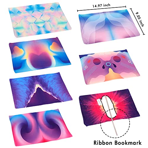 Neon Pattern Book Covers, Feela 7 Pack Stretchable Jumbo Fabric Book Covers, Washable Durable Reusable Nylon Book Covers, For Hardcover Textbooks Notebooks Up To 9”X11” #TOP1