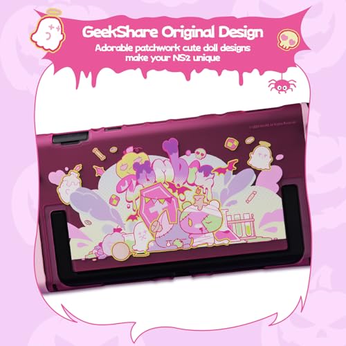 Image of GeekShare Slim Protective Case Compatible with Switch 2 (2025), Anti-Scratche and Shock-Absorption Dockable Hard Shell for Switch 2 Game Console - Patch Moe Doll
