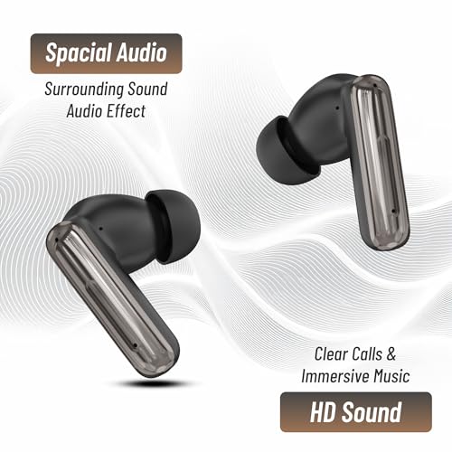 Image of AROMA TWS1 Pulse V5.4 True Wireless Earbuds, Shiny Gold | Bluetooth Headphones, Up to 60H Playtime, ENC, Fast Charging, Heavy Bass