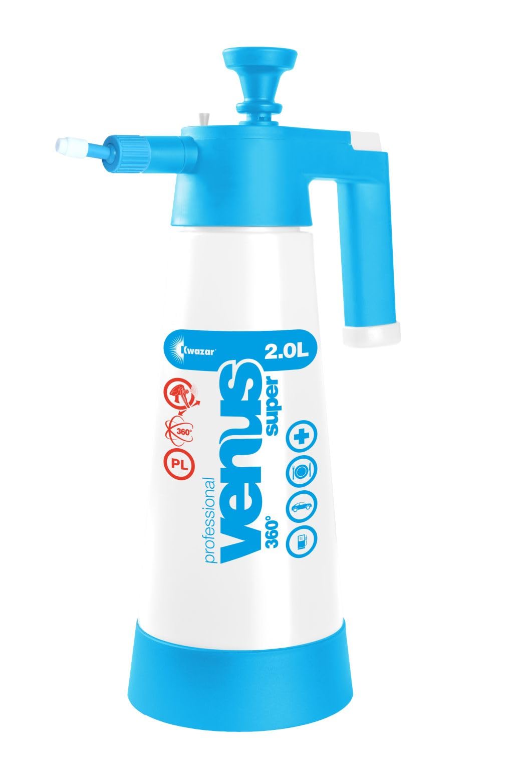 Venus Pro+ 360-Degree Viton Spray Pump, 2-Litre Pressure Sprayer with Viton Seal for Professional Use