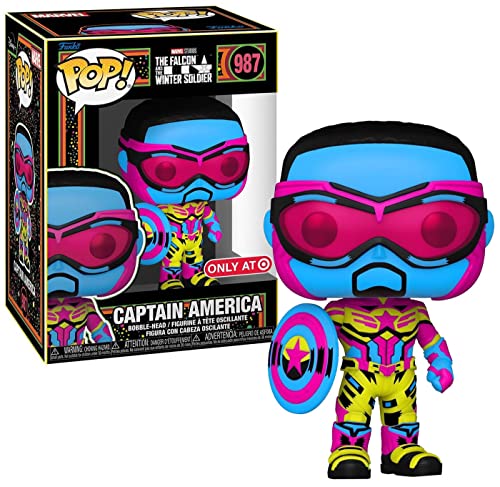 Funko Pop! Marvel: The Falcon and The Winter Soldier - Captain America Blacklight Exclusive Vinyl Figure #987