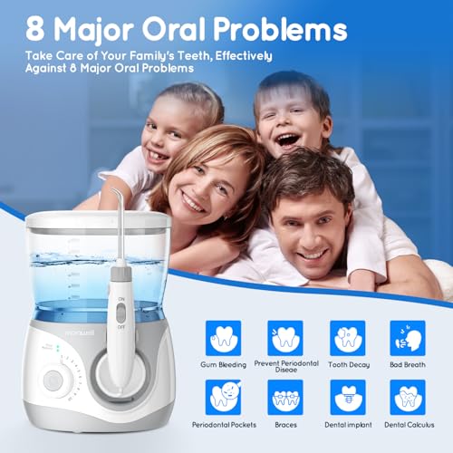 Munddusche Kabellos Elektrischer Zahnreiniger, Munddusche Testsieger mit 600ML Wassertank Zahnzwischenraumreinige Tragbare Zahndusche für Reise und Homful (Weiß) – Bild 7