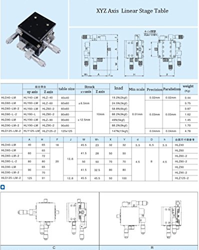 Toauto LD60-LM Xyz 3 Axis Manual Linear Stage 60X60Mm Trimming Bearing Tuning Platform Sliding Table thumb #2