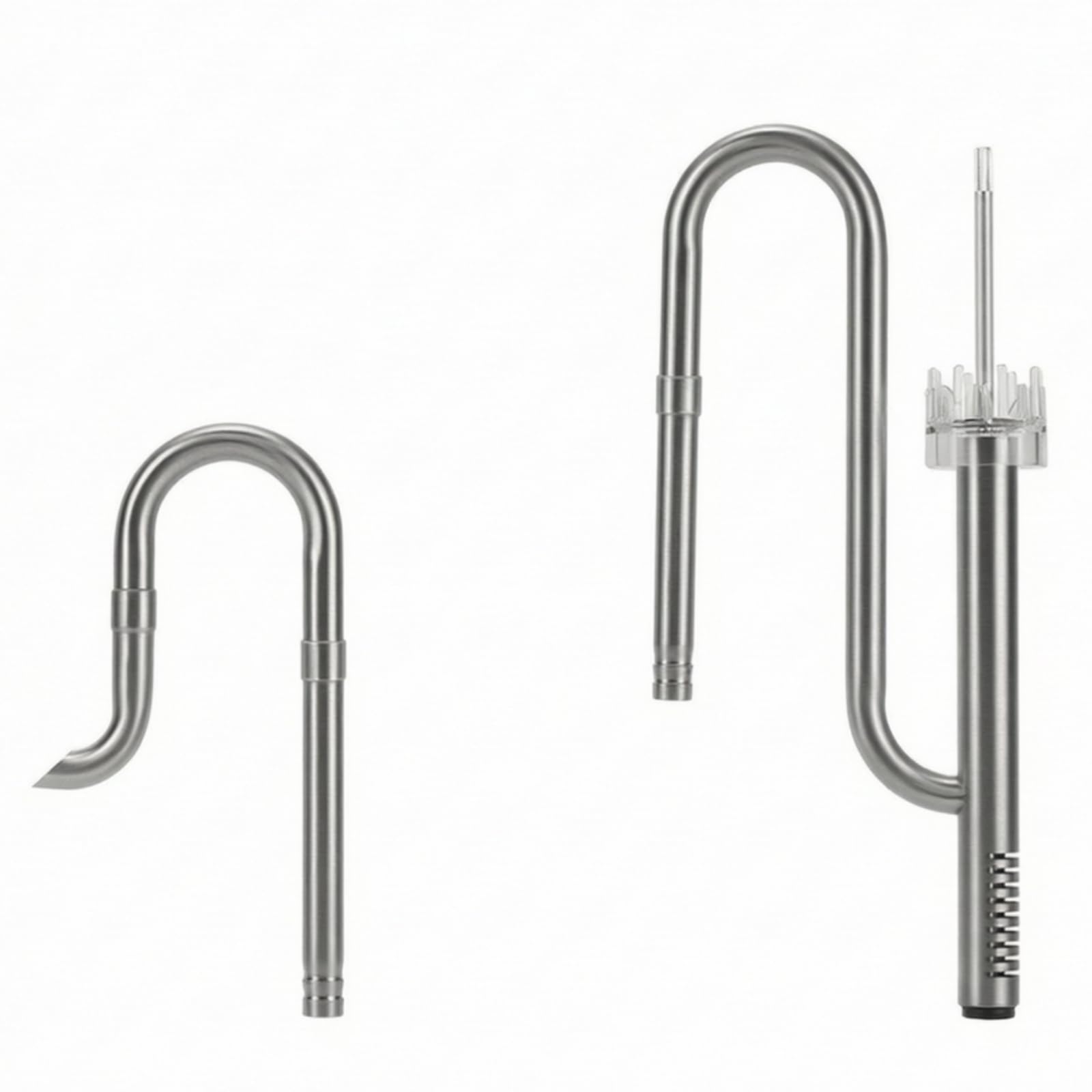 Skimmer di Superficie per Acquario Kit Tubi Ingresso Uscita Inox 304 con Bocca Curva Regolabile per Filtrazione E, Set Di Rimozione Olio Da 12 Mm, Modalità Superiore