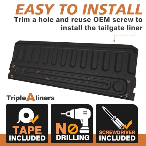 Image of TripleAliners Truck Mat Compatible with 2009-2018 Ram 1500 & 2009-2026 Ram 2500 /3500 & 2019-2024 1500 Classic Standard Tailgate Accessories, Tailgate Mat Custom Fit All Weather Protection Pickup Liner