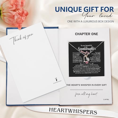 HEARTWHIPERS Granddaughter Gift from Grandma - 925 Sterling Silver Forever Love Necklace, Sentimental Birthday Gifts from Grandpa Or Grandma, Granddaughter Jewelry with Message Card & Gift Box4