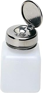 MENDA 35305 High-Density Polyethylene/Hdpe/Steel/Low-Density Polyethylene/Ldpe Dispensing Bottle, One-Touch Liquid Dispenser Pump, Natural Square HDPE, 4 oz, 6 fl. oz. Capacity