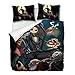 OliveSleep Nightmare Before Christmas - Set copripiumino per Halloween, 3 pezzi, con 2 federe per cuscini, idea regalo (multicolor 2, matrimoniale)