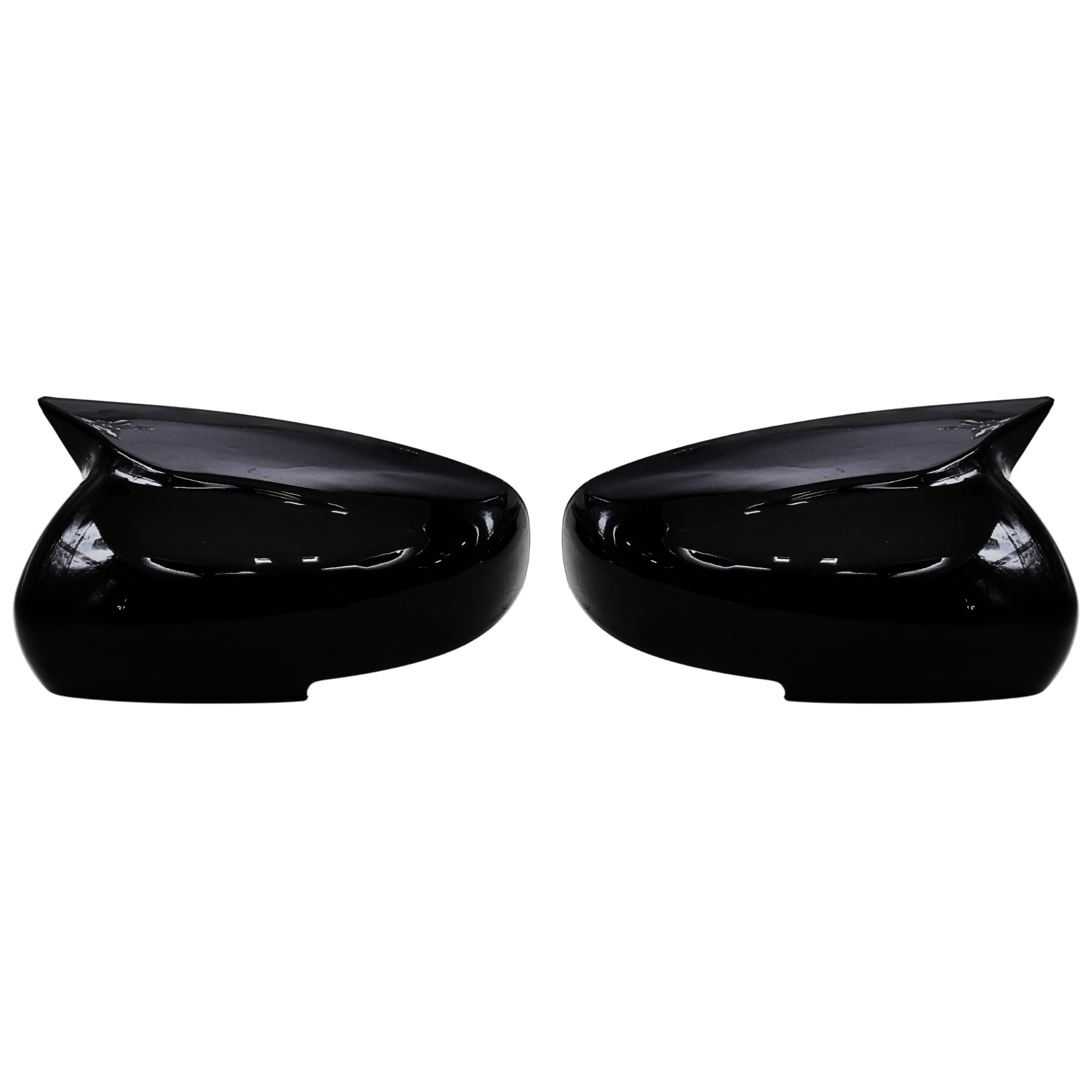 KMH Batman Style Car Mirror Covers Compatible with Maruti Suzuki Swift 2018 2024, Baleno, Drize 2017, Celerio Old 2017, Fronx, Wagnor 2019, Spresso, Ignos, Ciaz, Alto 900 & K10 (Gloss Black) Set 2 Pcs