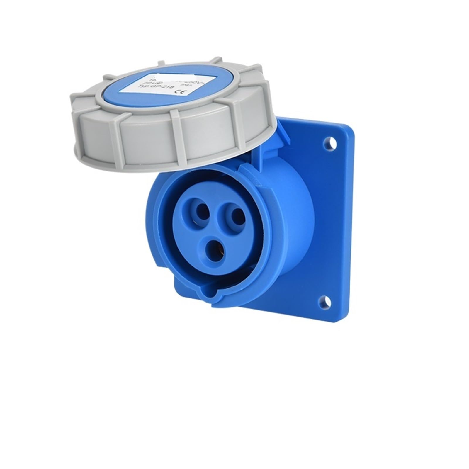 Connecteur industriel triphasé 3P16A IP67 avec socle encastré GP 218