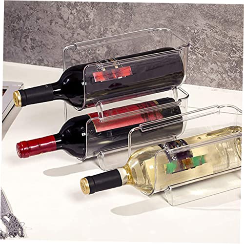 Soporte para botellas de vino de 4 piezas blanco PET miniatura 3