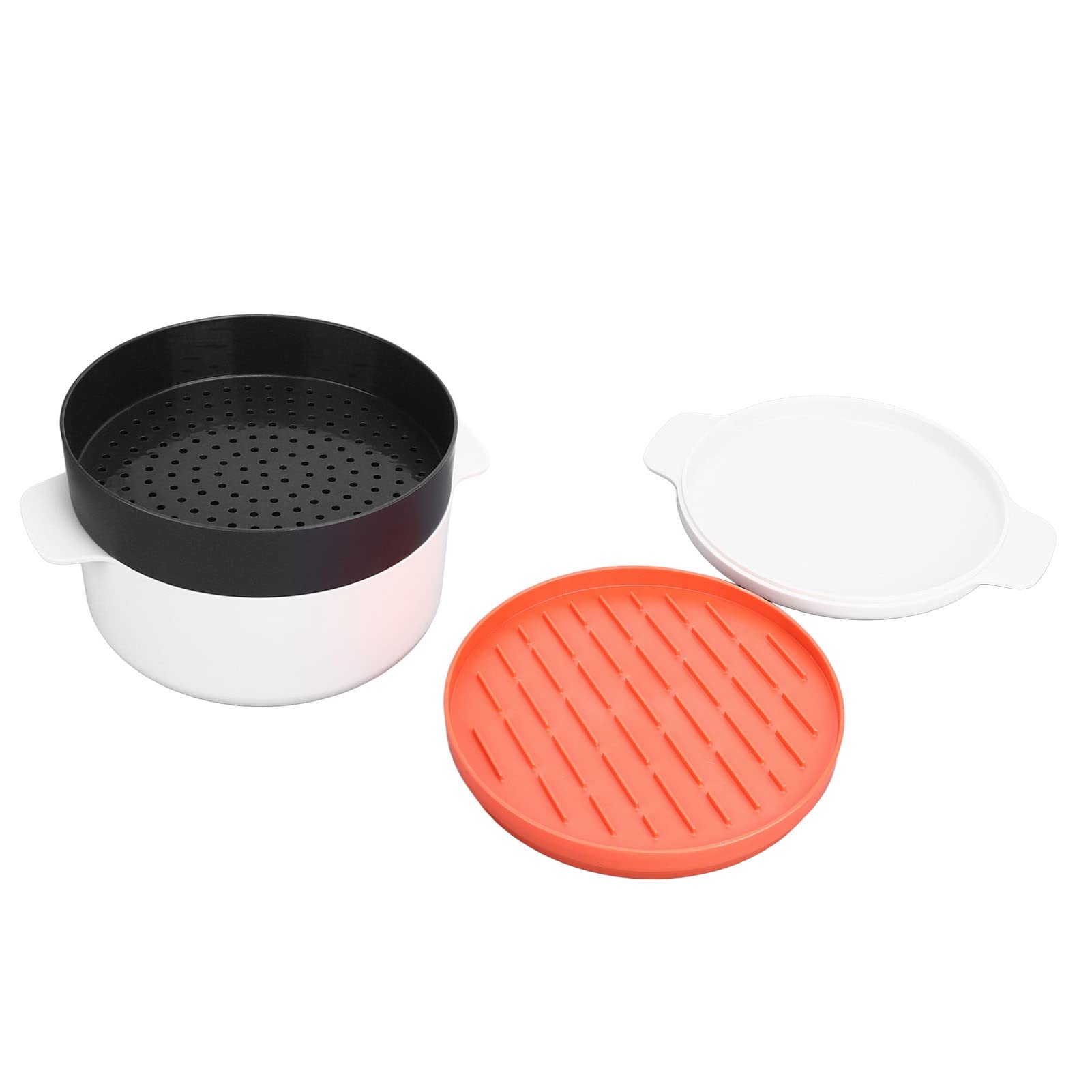 Multi-Layer Microwave Oven Steaming Container, Microwave Oven Lunch Box to Prevent Burns, Washable Durable Round 4 Layers to Save Microwave time