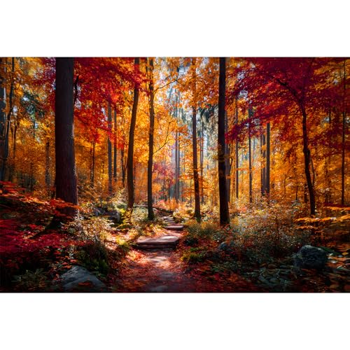 Yunlus Jigsaw Puzzles for Adults 1000 Pieces Puzzles Impossible Hard Difficult Challenging Puzzles for Teens Autumn Maple Leaves Forest Landscape Jigsaw Puzzle 1000 Pieces 28 x 20 inch