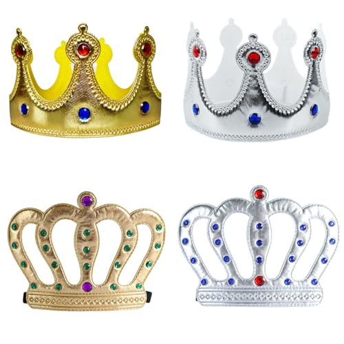 Eruceky 4 Piezas Corona de Rey Corona, Sombreros de Oro Coronas,