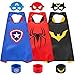 Sinoeem Capa de Superhéroe para Niños - 3 Capa y 3 Máscaras y 3 Slap Pulseras - Ideas Kit de Valor de Cosplay de Diseño de Fiesta de Cumpleaños de Navidad - Juguetes para Niños y Niñas (A)