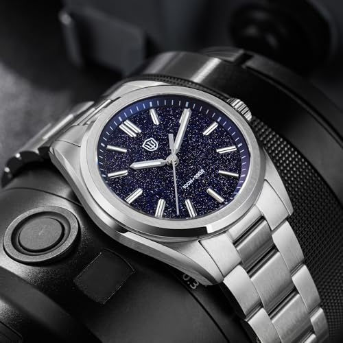 Image of watchdives WD0003 Original Design Aventurine Men Watch VH31 Sweep Second Quartz Watch 36mm Sapphire Crystal Luxury Wristwatch 100m Waterproof Stainless Steel