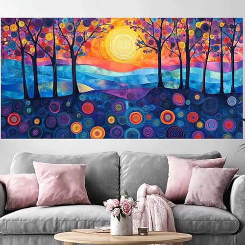 Diamond Painting Adulte Coucher de Soleil Broderie Diamant Grand Format 60x120cm Kit