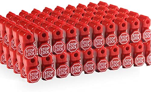 Betertek Peg Hook Locks Stop Lock 100pcs Plastic red Stop Locks Retail peg Hook Security Locks pegboard peg Locks Retail Security Display Hook Lock